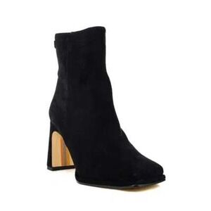 Sam Edelman Irie Black Suede Square Toe Block‎ Heel Ankle Boots 8 M New in Box